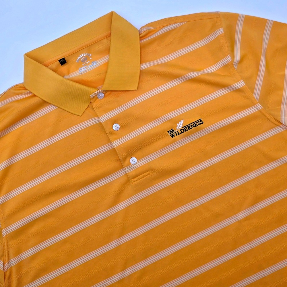 Monterey Club Mens XXL Dry Swing Polo Shirt Orange Striped The Wilderness 1669